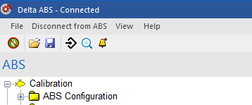 Delta ABS title bar showing Connected