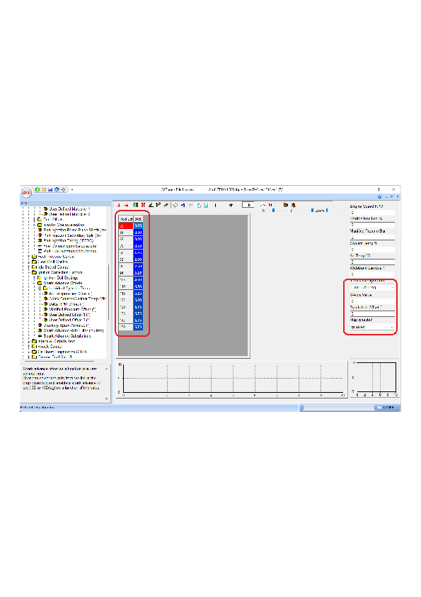 Ignition Correction — supplied flex-fuel ignition-correction calibration screen.